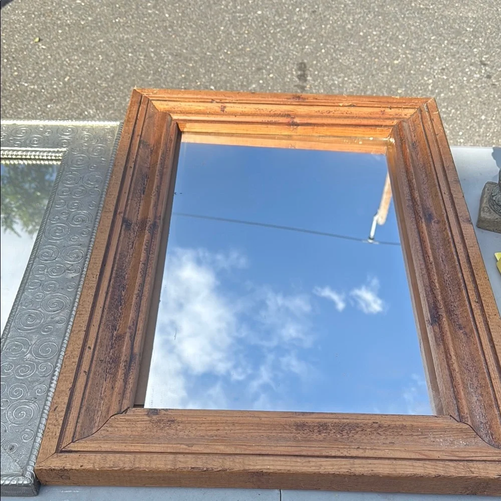 Rustic Wooden Framed Mirror